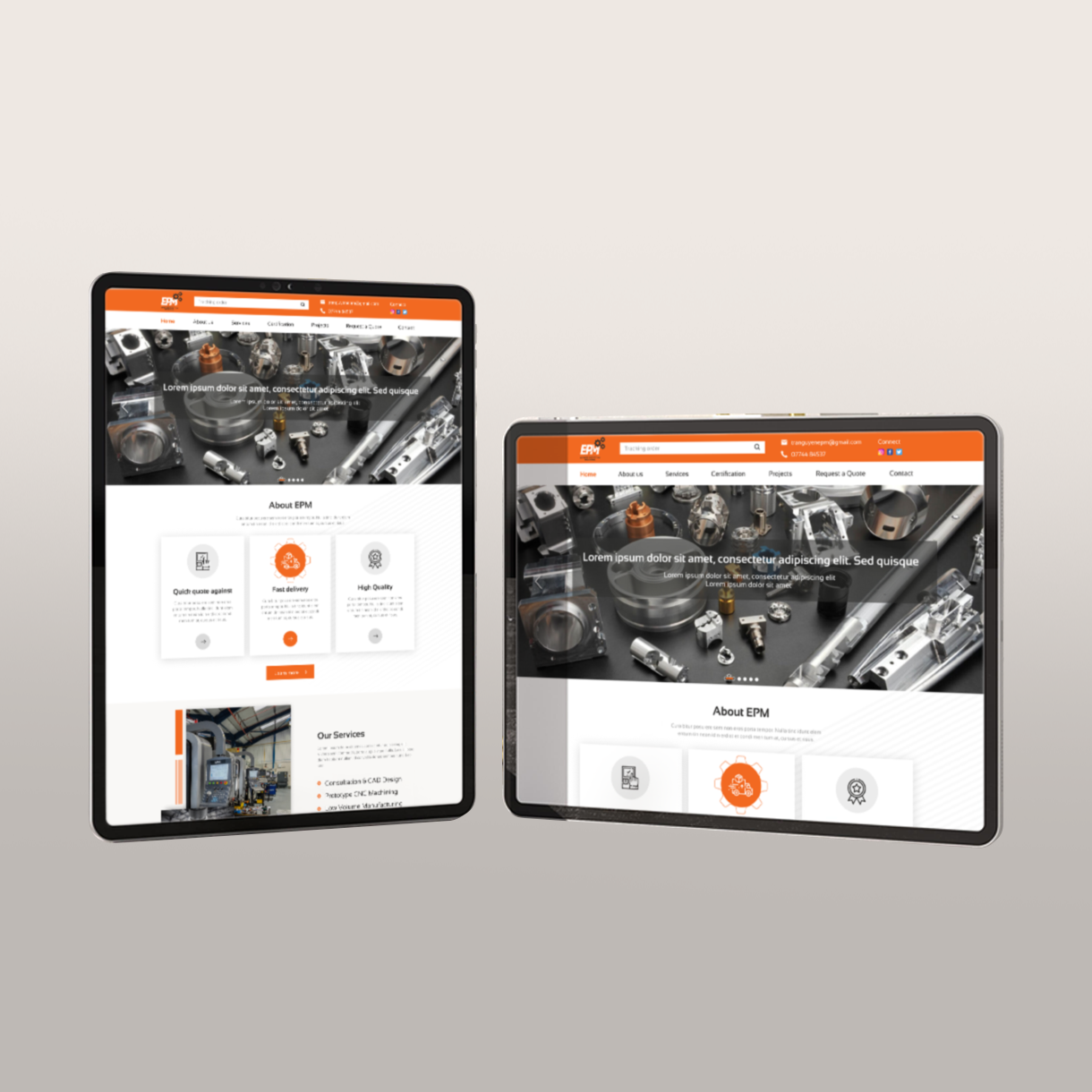 mockup website